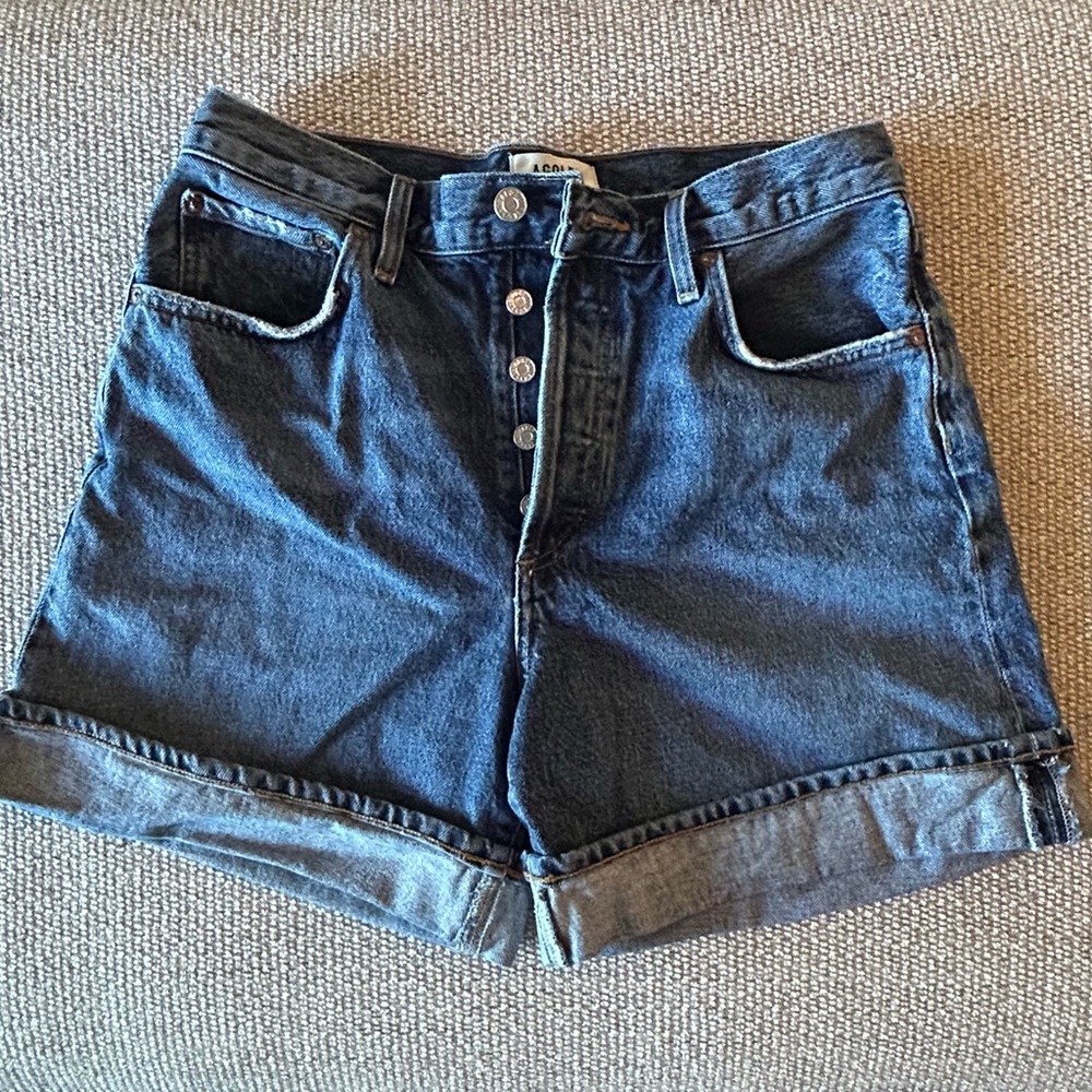 Agolde Dark Blue Jean Shorts